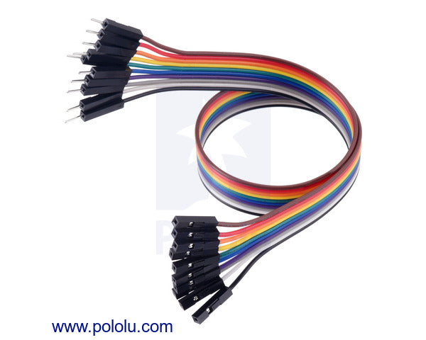 Ribbon Cable Premium Jumper Wires 10-Color M-F 12" (30 cm)