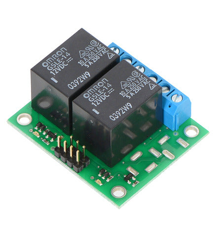 Pololu Basic 2-Channel SPDT Relay Carrier with 12VDC Relays (Assembled)