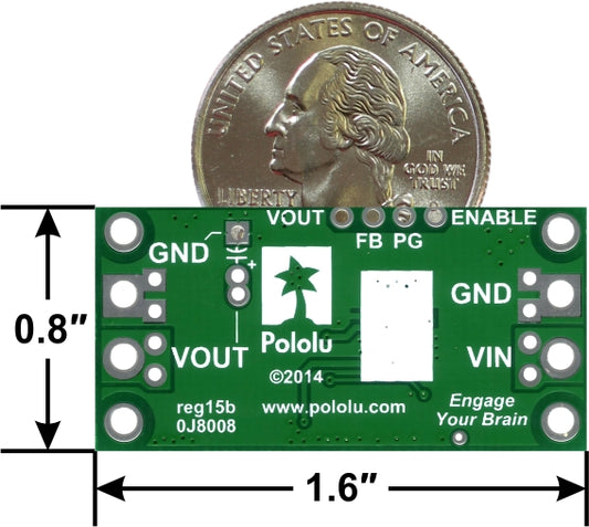 Pololu D24V90F5 regulator, side view