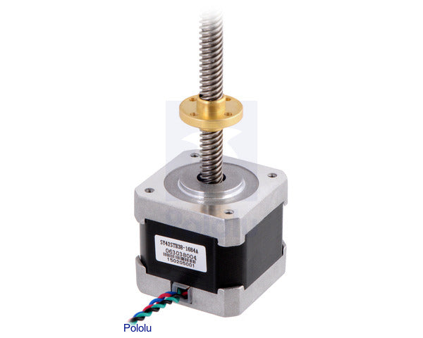 Stepper Motor with 18cm Lead Screw: Bipolar, 200 Steps/Rev, 42ª38mm, 2.8V, 1.7 A/Phase