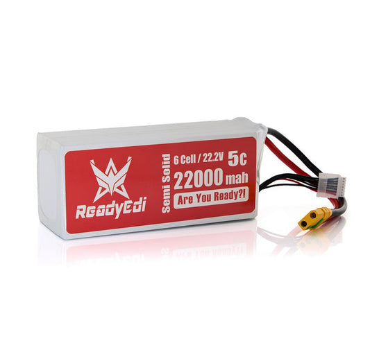 סוללת ליתיום-יון במצב מוצק ReadyEdi 22000mAh 22.2V 5C 6S1P לרחפן עם תקע XT90