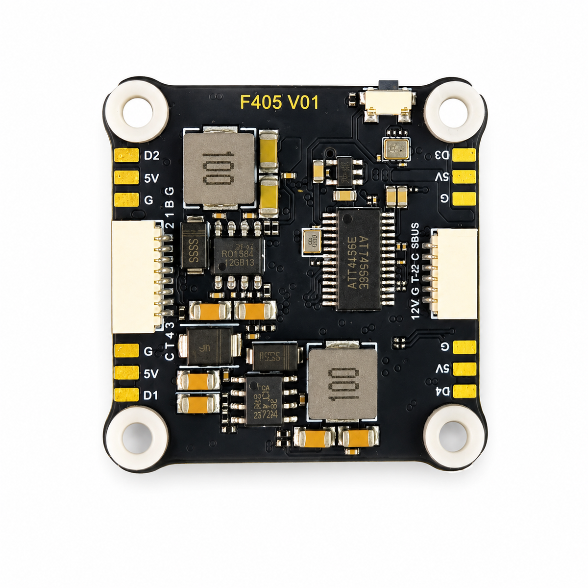 FlyFishRC 100A 4-in-1 ESC front view, FF30 BL100A board
