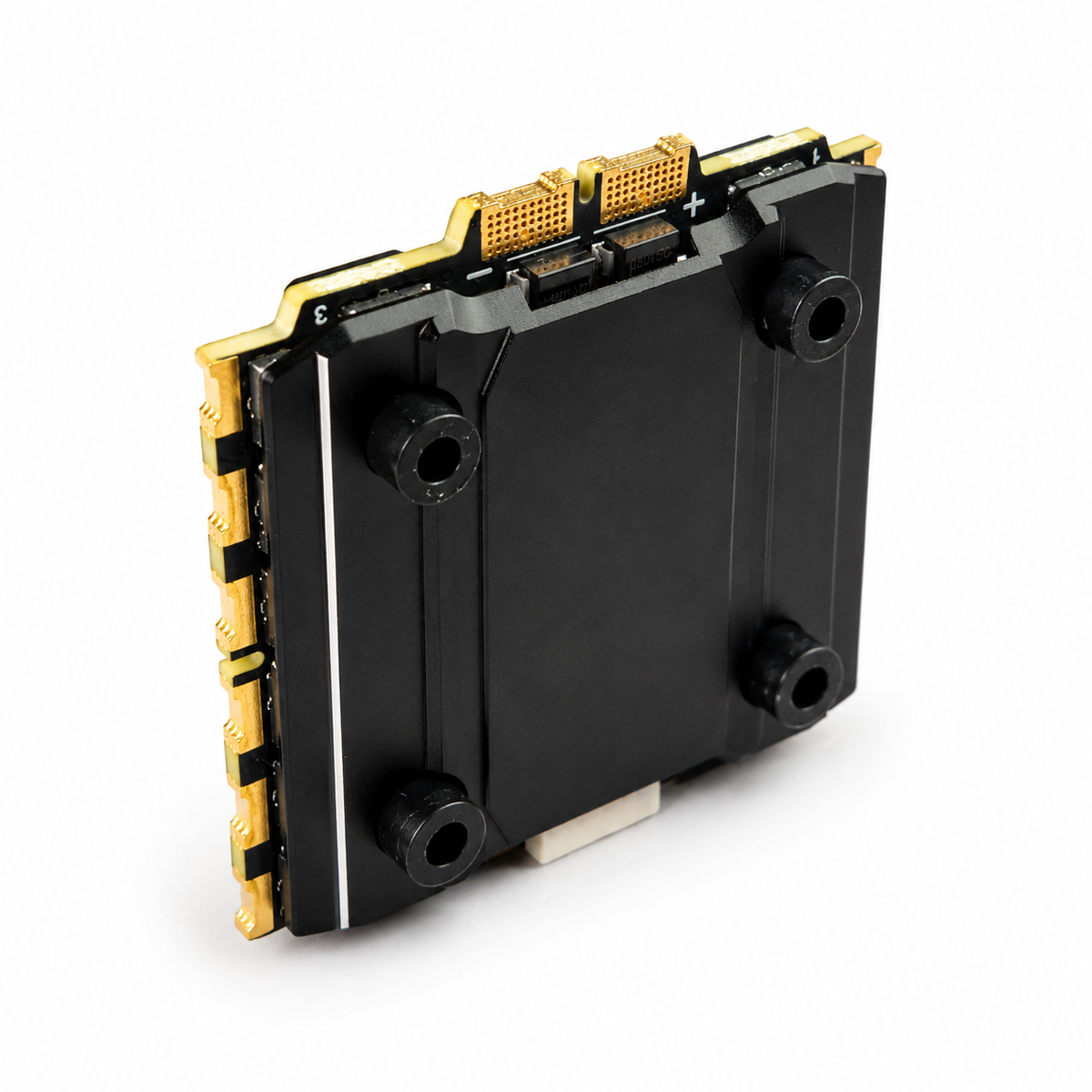 FlyFishRC 100A 4-in-1 ESC side view showing MOSFETs