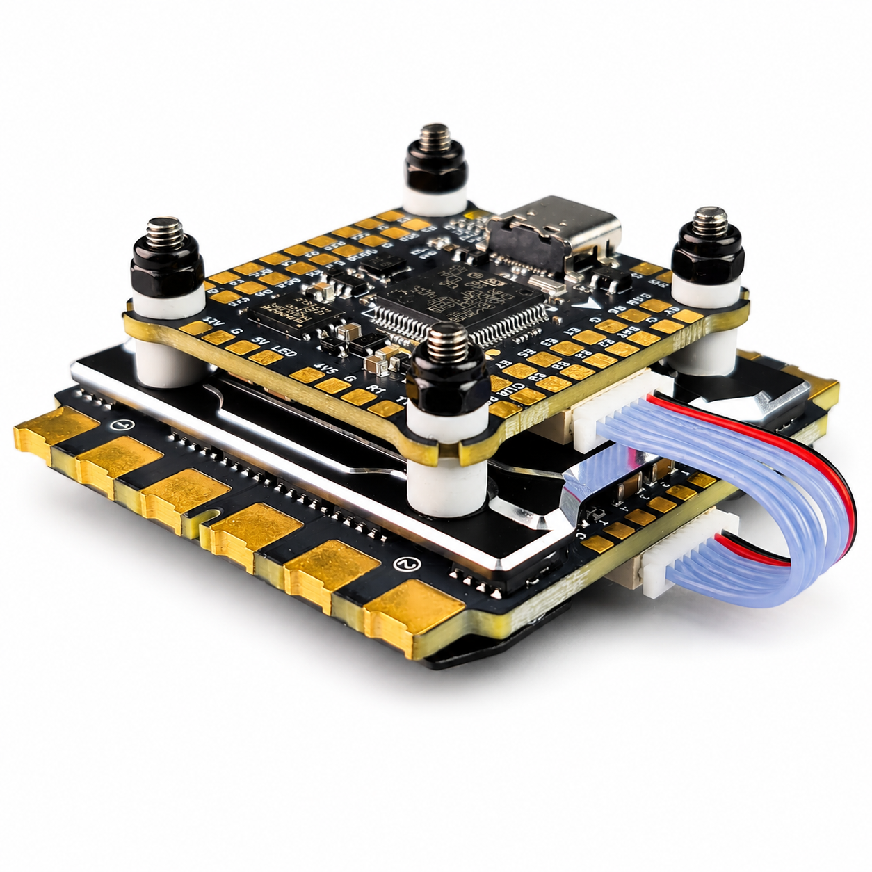 FlyFishRC F405 100A stack mounted inside an FPV drone frame