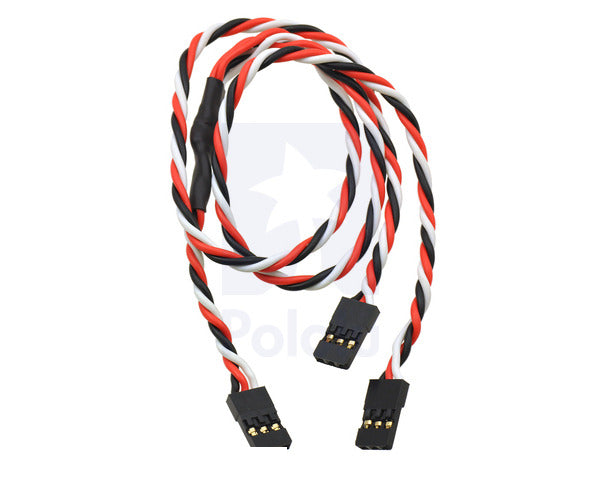 Twisted Servo Y Splitter Cable 12" Female - 2x Female