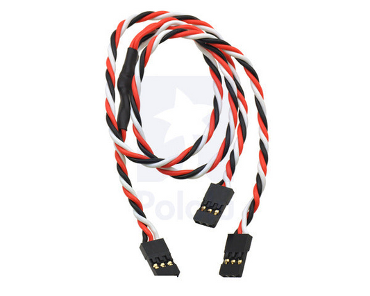 Twisted Servo Y Splitter Cable 12" Female - 2x Female